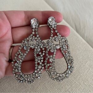 Vintage Large Rhinestone Costume Stud Dangles